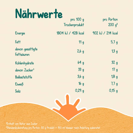 Milchbrei Milde Früchte Guten Morgen ab dem 6. Monat, 400 g