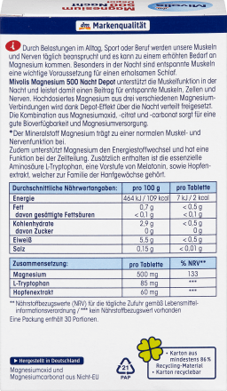 Magnesium 500 Nacht Depot, 30 St, 43 g