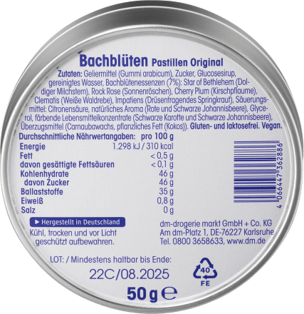 Bachblüten Pastillen, 50 g