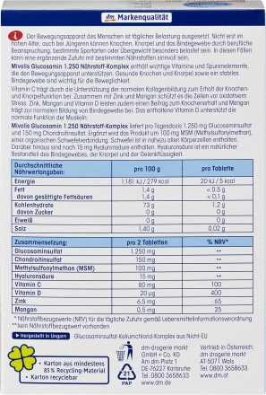 Glucosamin 1.250 Nährstoff-Komplex, 40 St., 66 g