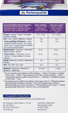 Kräutertee, Einschlaf Tee mit Melatonin (14 Beutel), 28 g