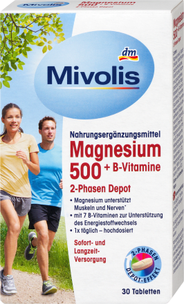 Magnesium 500 + B-Vitamine 2-Phasen Depot, Tabletten 30 St., 45 g