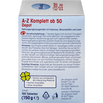 A-Z Komplett Depot ab 50, Tabletten, 100 St Mivolis