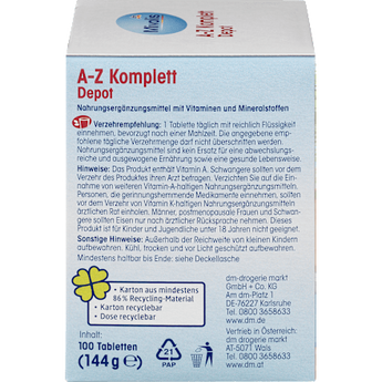 A-Z Komplett Depot, Tabletten, 100 St. Mivolis