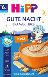 Hipp Abendbrei Milch Gute Nacht Bio Kinderkeks ab dem 6.Monat, 450 g – Babybrei image_position | VivaVoss