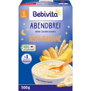 Abendbrei Milch Keks - Banane ab dem 5. Monat, 500 g - VivaVoss