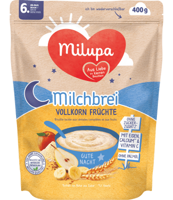 Abendbrei Milch Vollkorn Früchte Gute Nacht ab dem 6. Monat, 400 g - VivaVoss