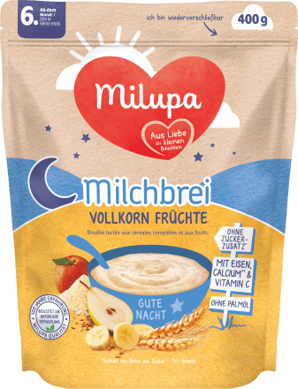 Abendbrei Milch Vollkorn Früchte Gute Nacht ab dem 6. Monat, 400 g - VivaVoss