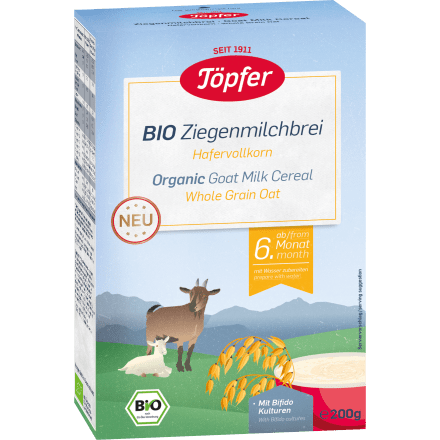 Abendbrei Ziegenmilch Hafer ab dem 6. Monat, 200 g - VivaVoss