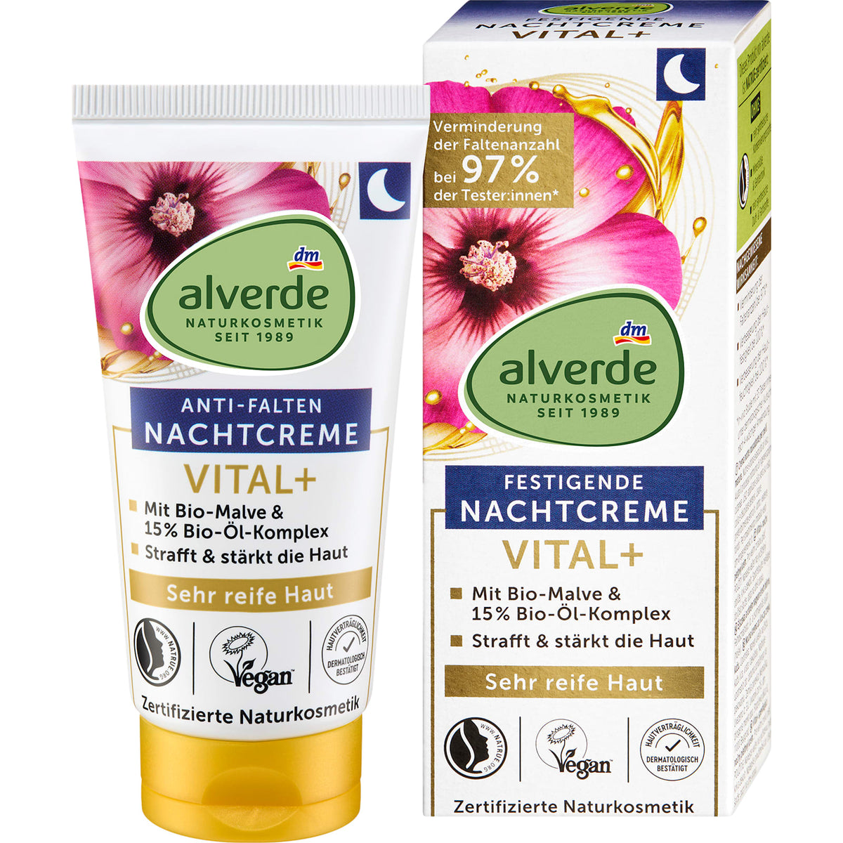 Nachcreme Anti-Falten Vital+ Ölkomplex, 50 ml
