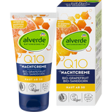 Alverde Q10 night cream made from natural coenzyme Q10, organic grapefruit extract, organic sea buckthorn oil and organic acerola extract