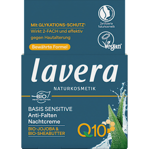 Anti Falten Nachtcreme Q10 Basis Sensitiv lavera NATURKOSMETIK