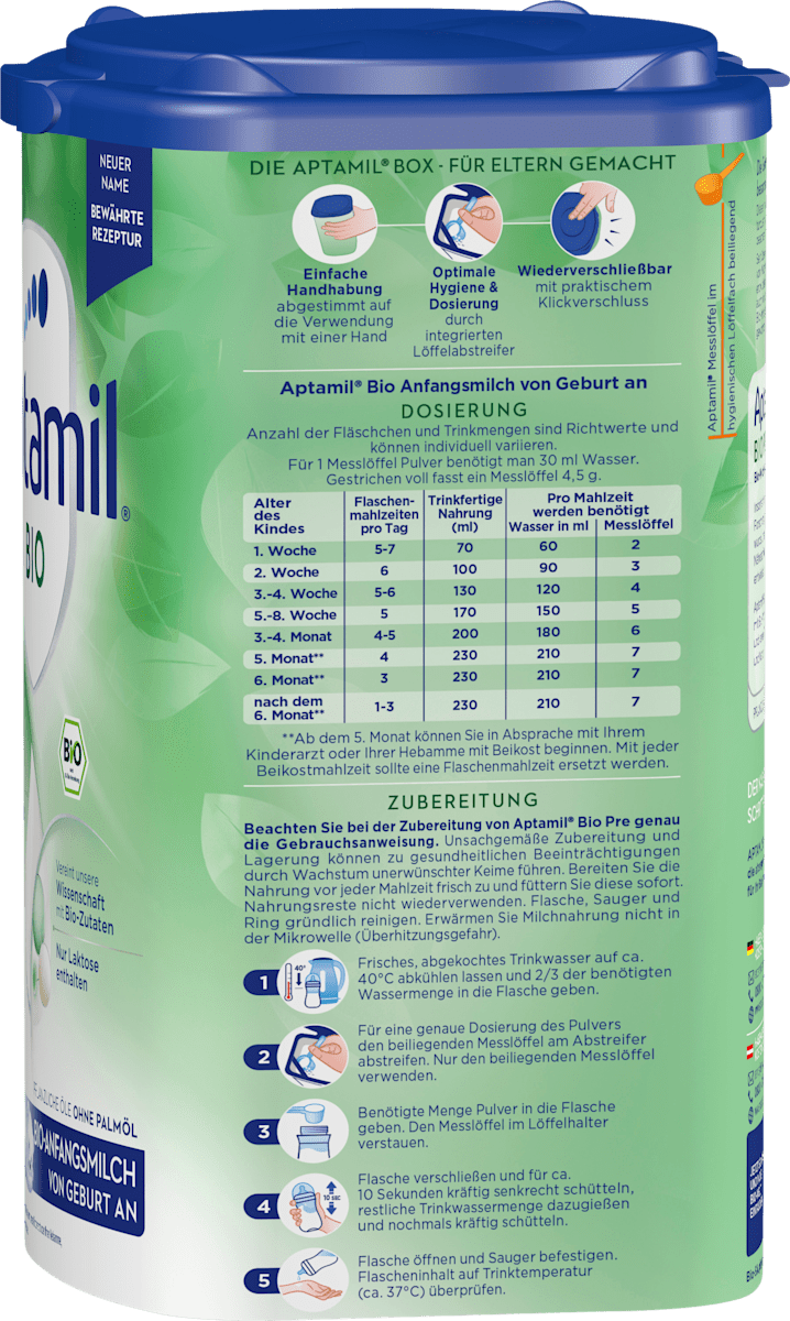 Anfangsmilch Pre Bio von Geburt an, 0,8 kg