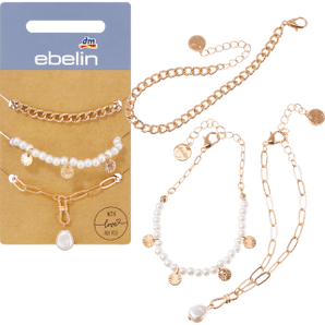 Armbänder mit Perlen Gold - Optik, 3 St - VivaVoss