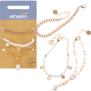 Armbänder mit Perlen Gold - Optik, 3 St - VivaVoss