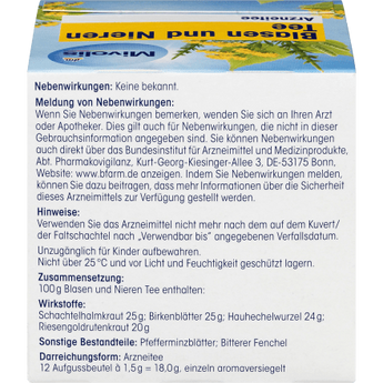 Arzneitee, Blasen & Nieren Tee (12 Beutel), 18 g - VivaVoss