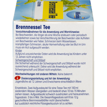 Arzneitee, Brennnessel Tee (12 Beutel), 21,6 g - VivaVoss