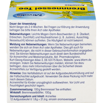 Arzneitee, Brennnessel Tee (12 Beutel), 21,6 g - VivaVoss