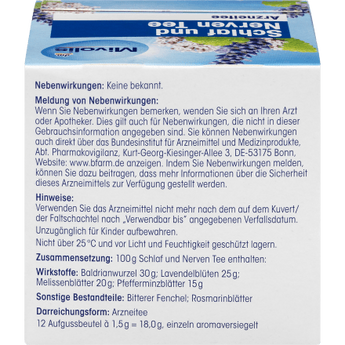 Arzneitee, Schlaf & Nerven Tee (12 Beutel), 18 g - VivaVoss
