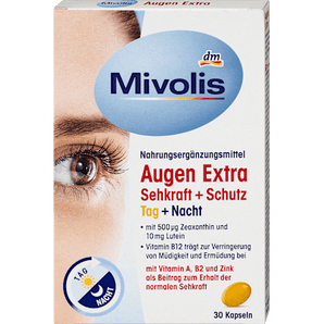 Augen Extra Sehkraft + Schutz, Tag + Nacht, Kapseln, 30 St. Mivolis