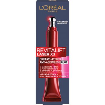 Augencreme Revitalift Laser X3 Anti Age mit Koffein, 15 ml Anti Age by L'ORÉAL PARIS – Available at VivaVoss