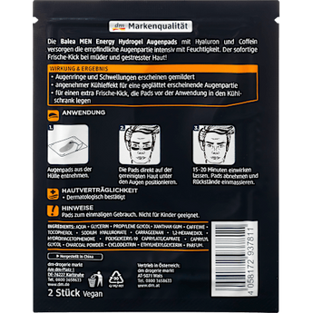 Augenpads Energy Hydrogel  (1 Paar) Balea MEN