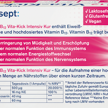 B12 Vita - Kick Intensiv - Kur 500 μg Trinkampullen, 7 St - VivaVoss