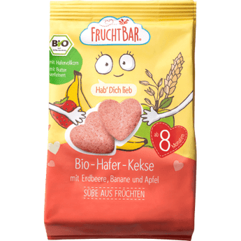 Babykekse Hafer - Kekse, mit Erdbeere, Banane und Apfel ab 8 Monaten, 100 g Baby Snack by FruchtBar – Available at VivaVoss
