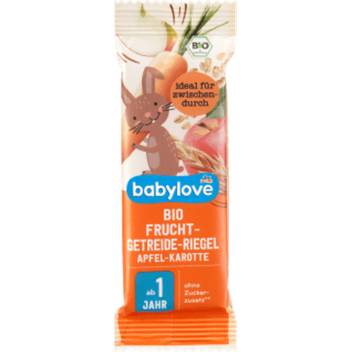 babylove Fruchtriegel Bio Frucht - Getreide - Riegel Apfel - Karotte ab 1 Jahr, 25g, 25 g Baby Snack by BabyLove – Available at VivaVoss