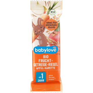 babylove Fruchtriegel Bio Frucht-Getreide-Riegel Apfel-Karotte ab 1 Jahr, 25g, 25 g