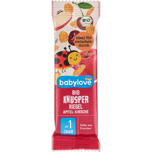 babylove apple-cherry crunchy bar from 1 year, 25 g