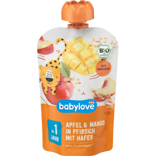 Quetschie Apfel & Mango in Pfirsich mit Hafer ab 1 Jahr, 100 g