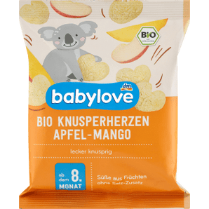 Babysnack Knusperherzen Apfel - Mango, ab dem 8. Monat, 30 g Baby Snack by BabyLove – Available at VivaVoss