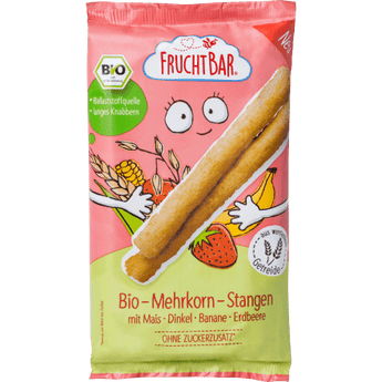 Babysnack Mehrkorn - Stangen mit Mais, Dinkel, Banane & Erdbeere ab 8 Monaten, 30 g Baby Snack by FruchtBar – Available at VivaVoss