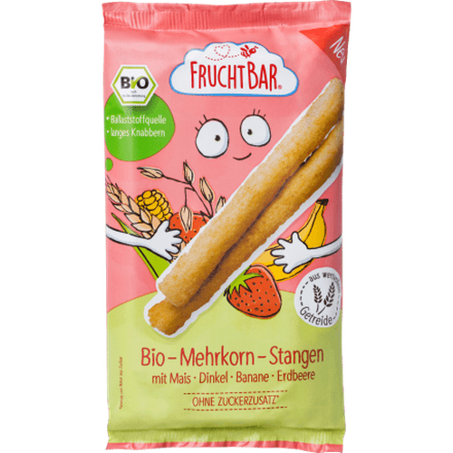 Babysnack Mehrkorn - Stangen mit Mais, Dinkel, Banane & Erdbeere ab 8 Monaten, 30 g Baby Snack by FruchtBar – Available at VivaVoss