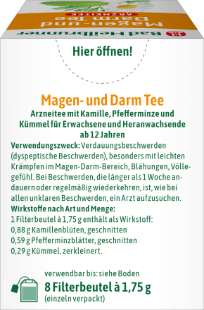 Arzneitee, Magen- & Darm Tee (8 Beutel), 14 g