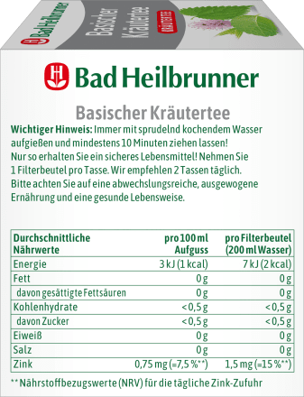 Kräutertee Basisch mit Zink (8 Beutel), 14,4 g