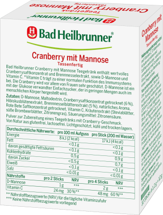 Cranberry tea drink with mannose (10 pieces), 12 g