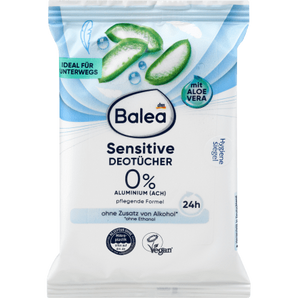 Sensitive Deodorant Wipes, 10 pcs - Aloe Vera