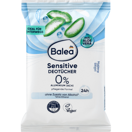 Sensitive Deodorant Wipes, 10 pcs - Aloe Vera