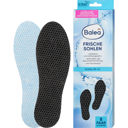 Insoles Fresh Soles black, size 39-41 (8 pairs), 16 pieces