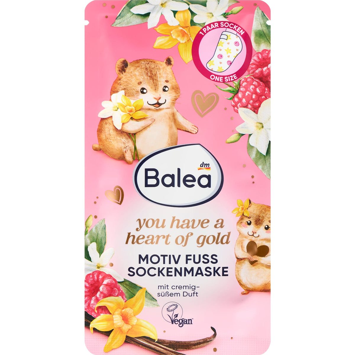Fußmaske Socken you have a heart of gold (1 Paar), 2 St