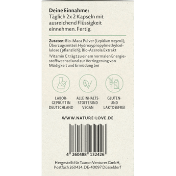 Bio Maca Schwarz Kapseln 120 St, 106 g - VivaVoss