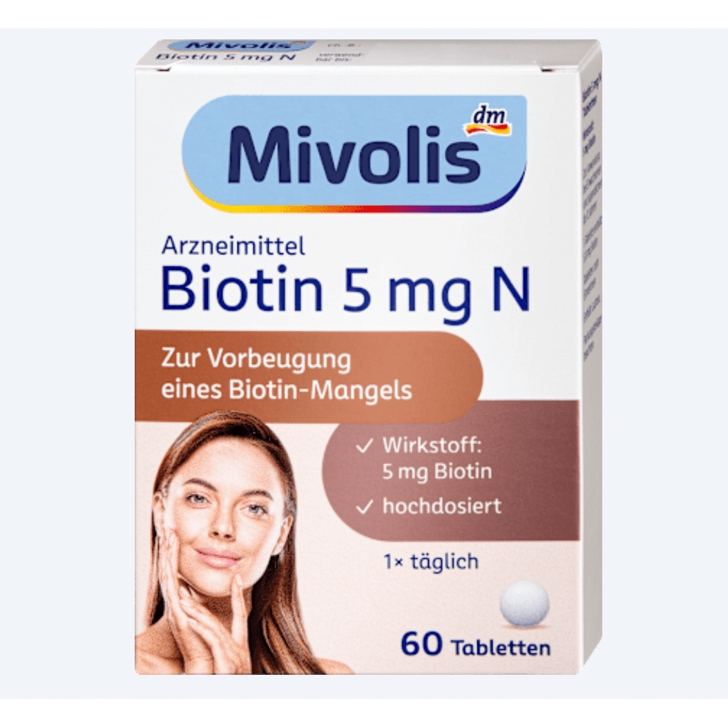 Mivolis Biotin 5 mg N, Tabletten, 60 St – Stärkung fürs Haar image_position | VivaVoss