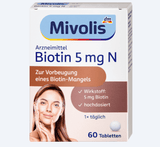 Mivolis Biotin 5 mg N, Tabletten, 60 St – Stärkung fürs Haar image_position | VivaVoss