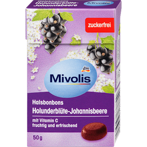 Bonbon, Holunderblüte-Johannisbeere, zuckerfrei Mivolis