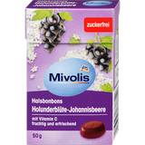 Bonbon, Holunderblüte-Johannisbeere, zuckerfrei Mivolis