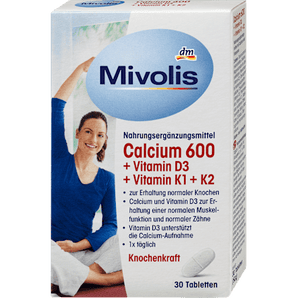 Calcium 600 + Vitamin D3 + K1 + K2, 30 St. Mivolis