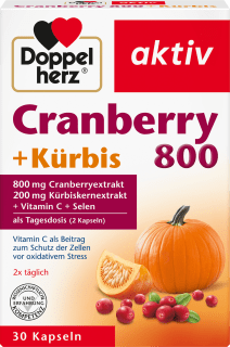 Cranberry + Kürbis + Vitamin C + Selen Kapseln 30 St., 27,7 g - VivaVoss
