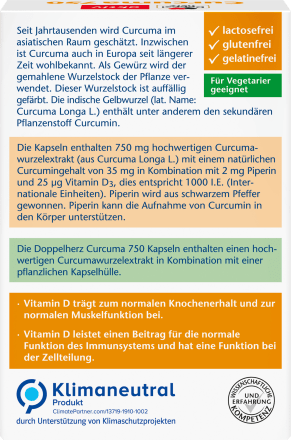 Curcuma 750 Kapseln 30 St., 26,7 g - VivaVoss